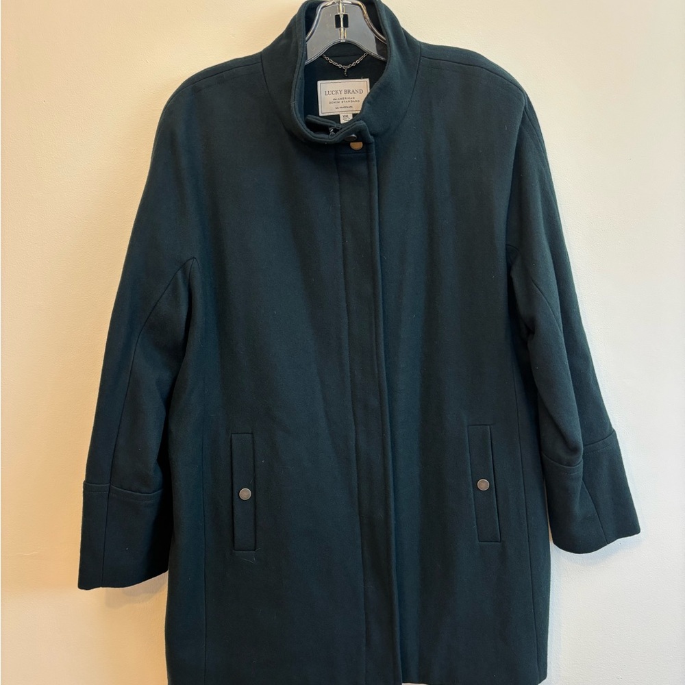 Lucky Brand Women's Dark Green Pea Coat